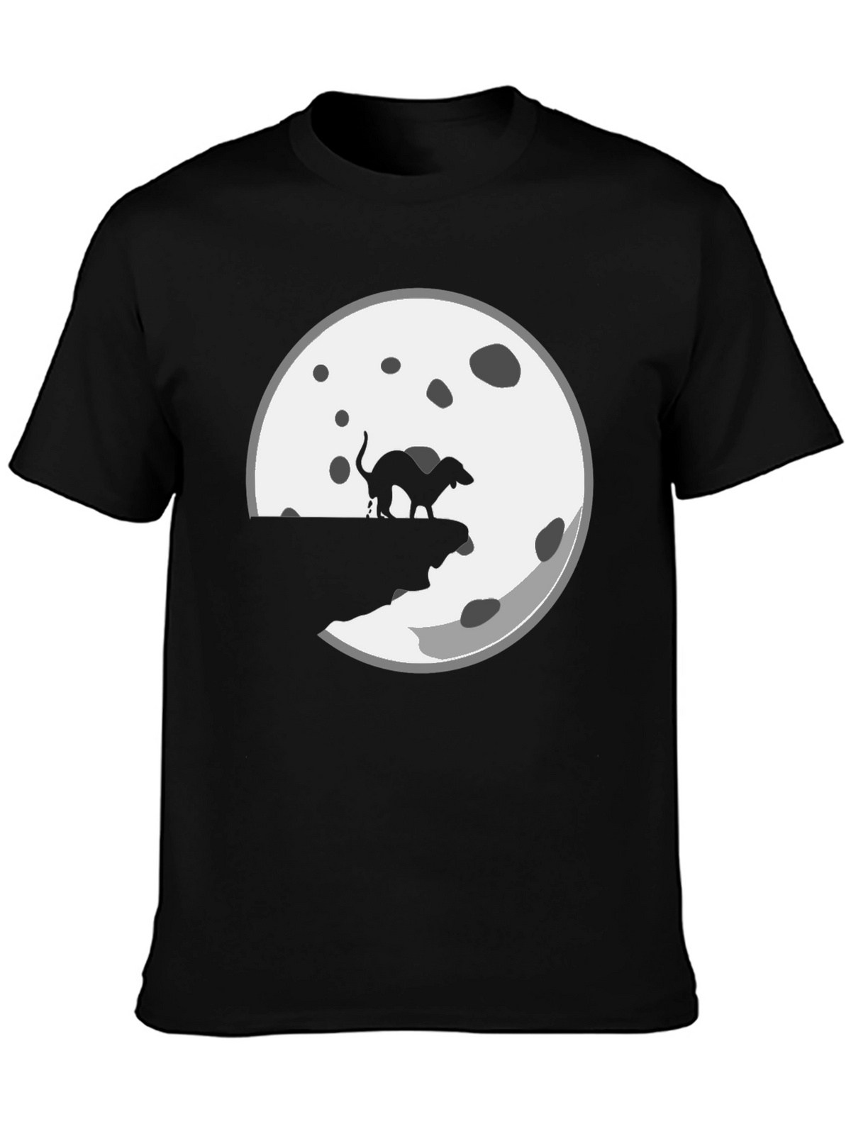 Funny Dog Mooning Mens Black T-Shirt