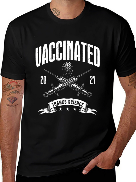 Vaccinated 2021 T-Shirt Thanks Science Novelty Graphic Tee