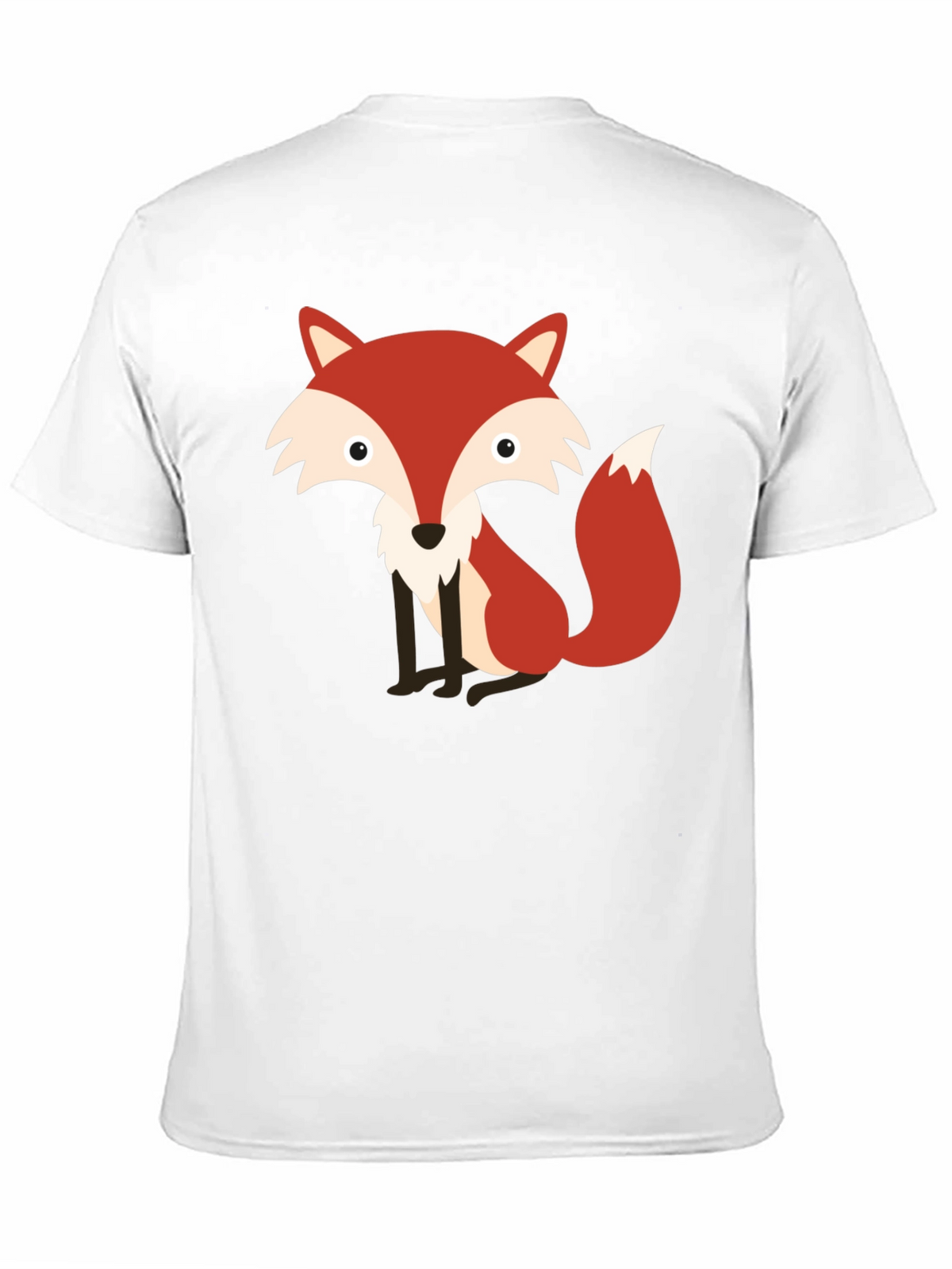Cute Fox Graphic Print Black T-Shirt