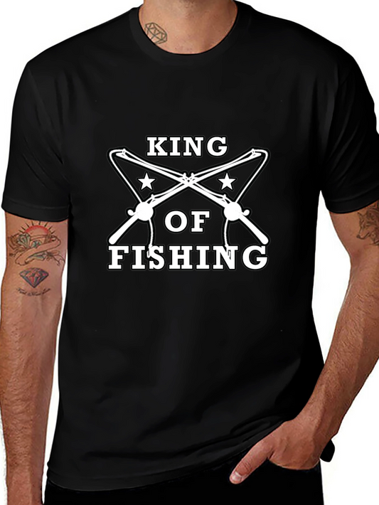 King of Fishing Black Graphic Tee