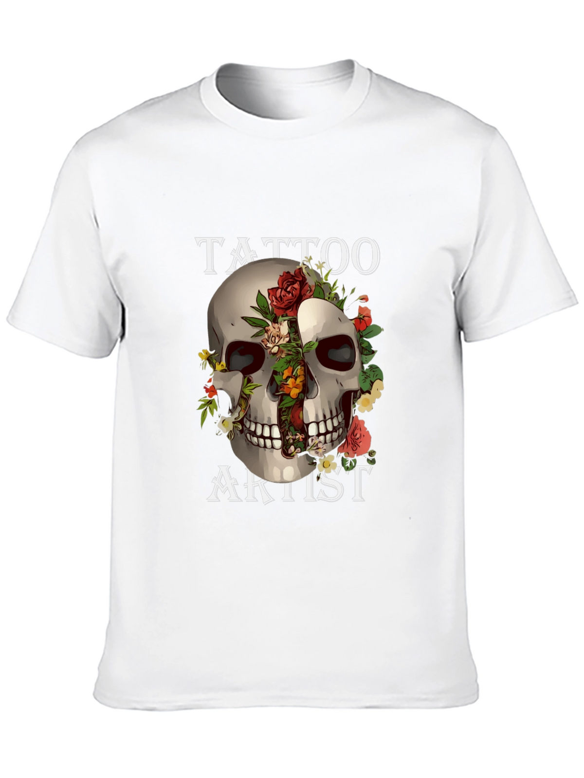 Tattoo Artist Skull Graphic Black T-Shirt