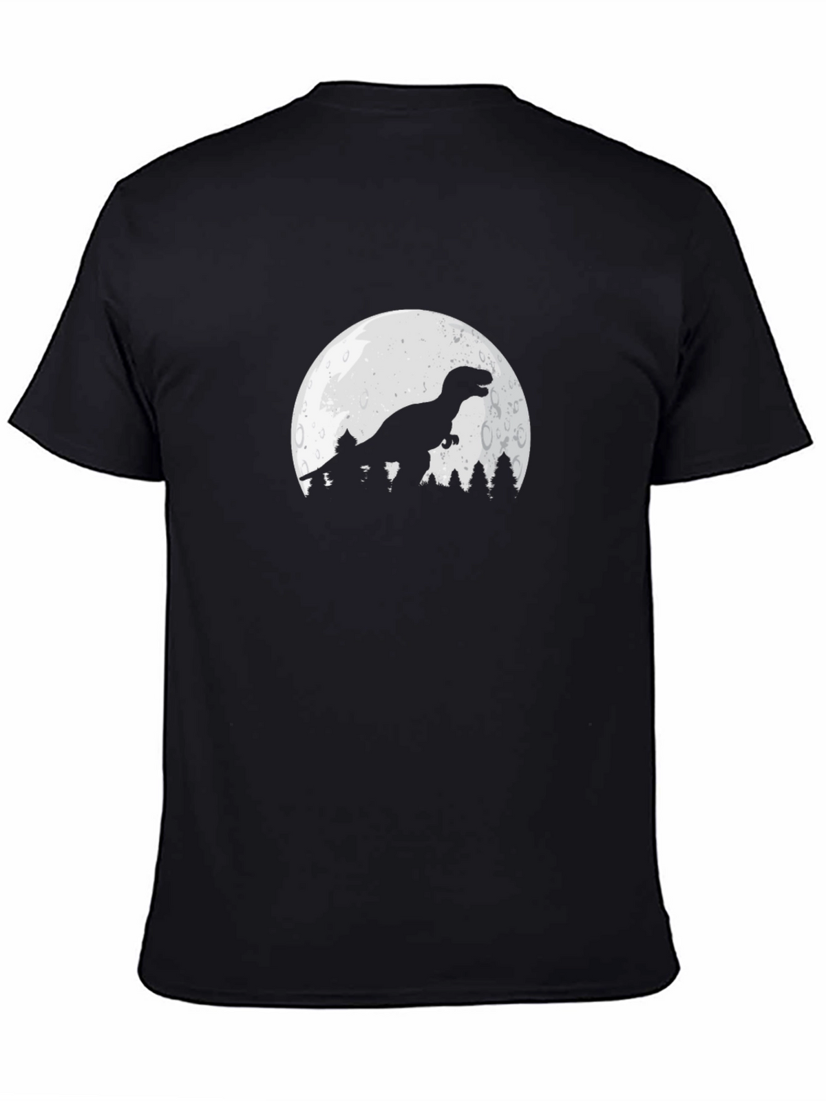 Dino Moon Graphic Tee - Stylish Black T-Shirt