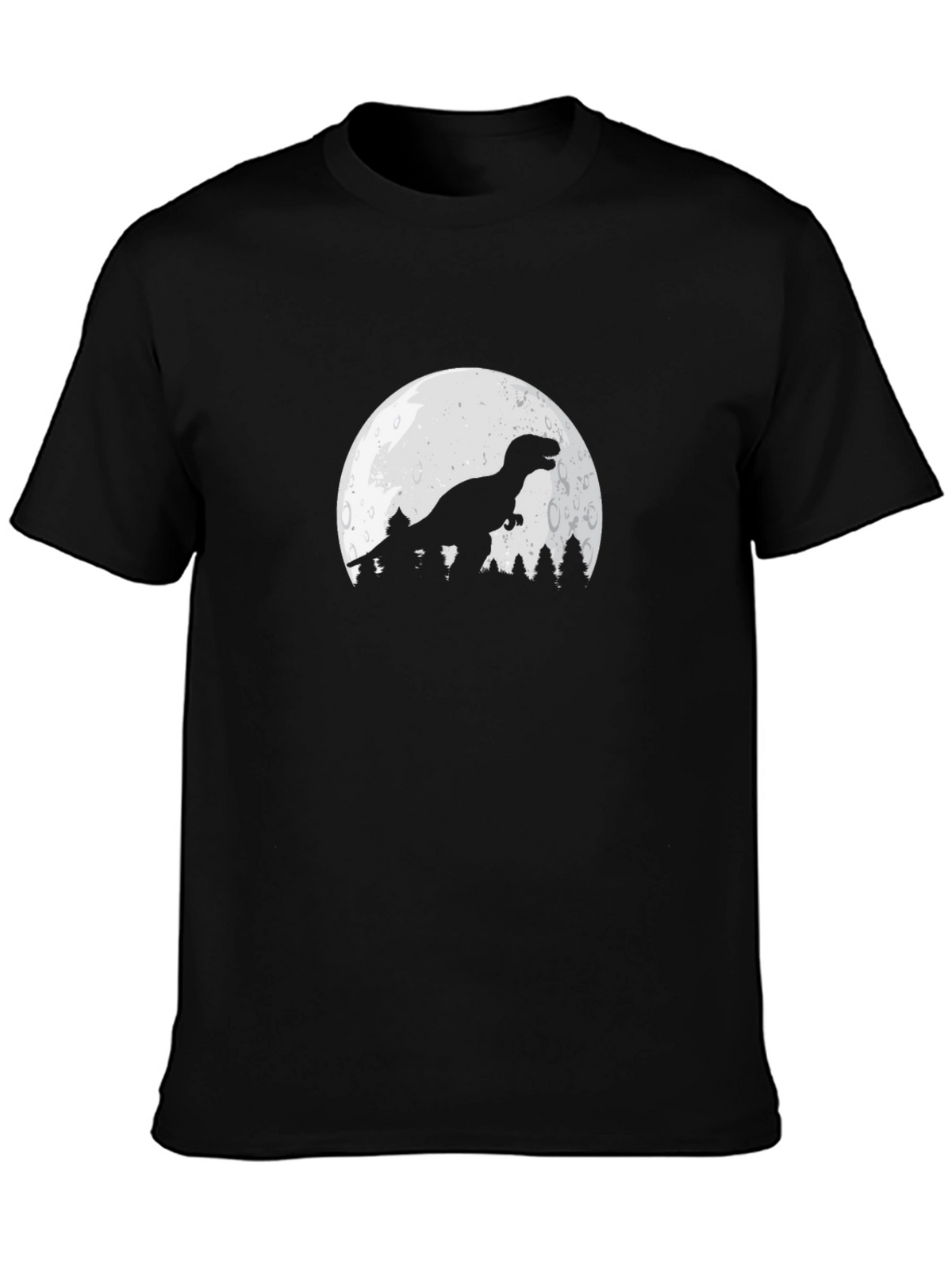 Dino Moon Graphic Tee - Stylish Black T-Shirt