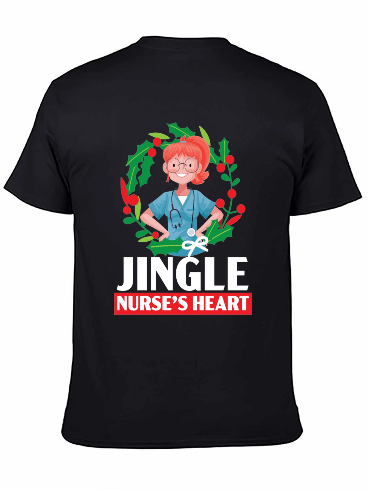 Jingle Nurses Heart Christmas T-Shirt