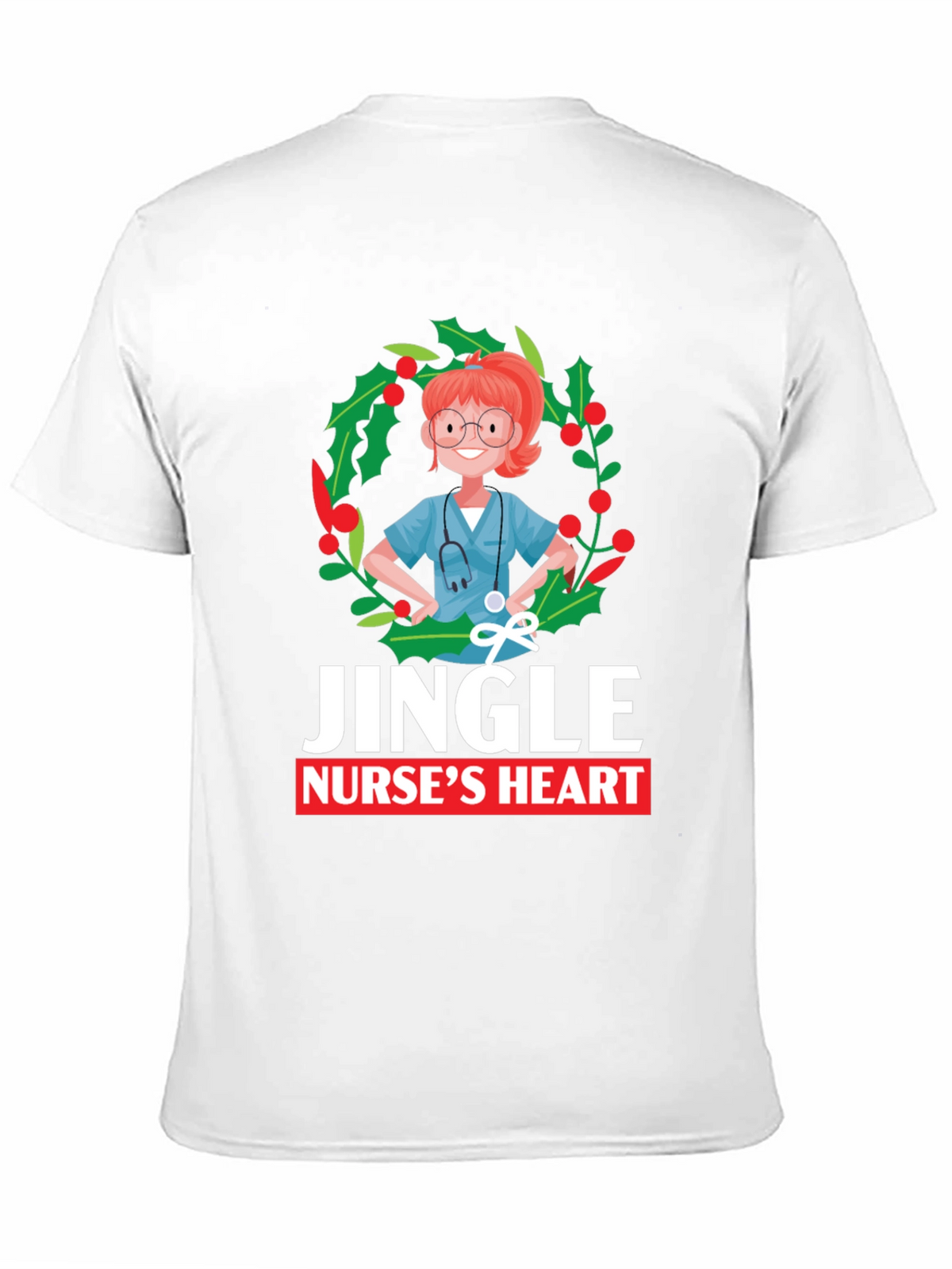 Jingle Nurses Heart Christmas T-Shirt