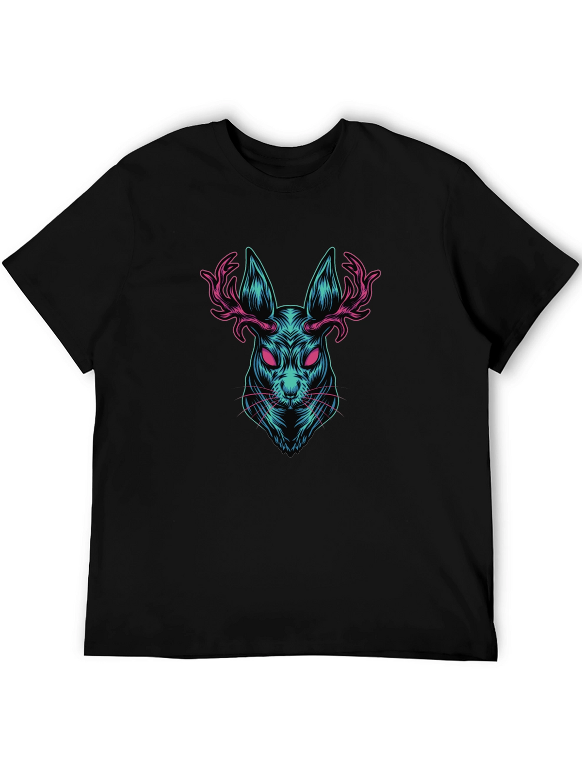 Rabbit with Antlers Graphic T-Shirt