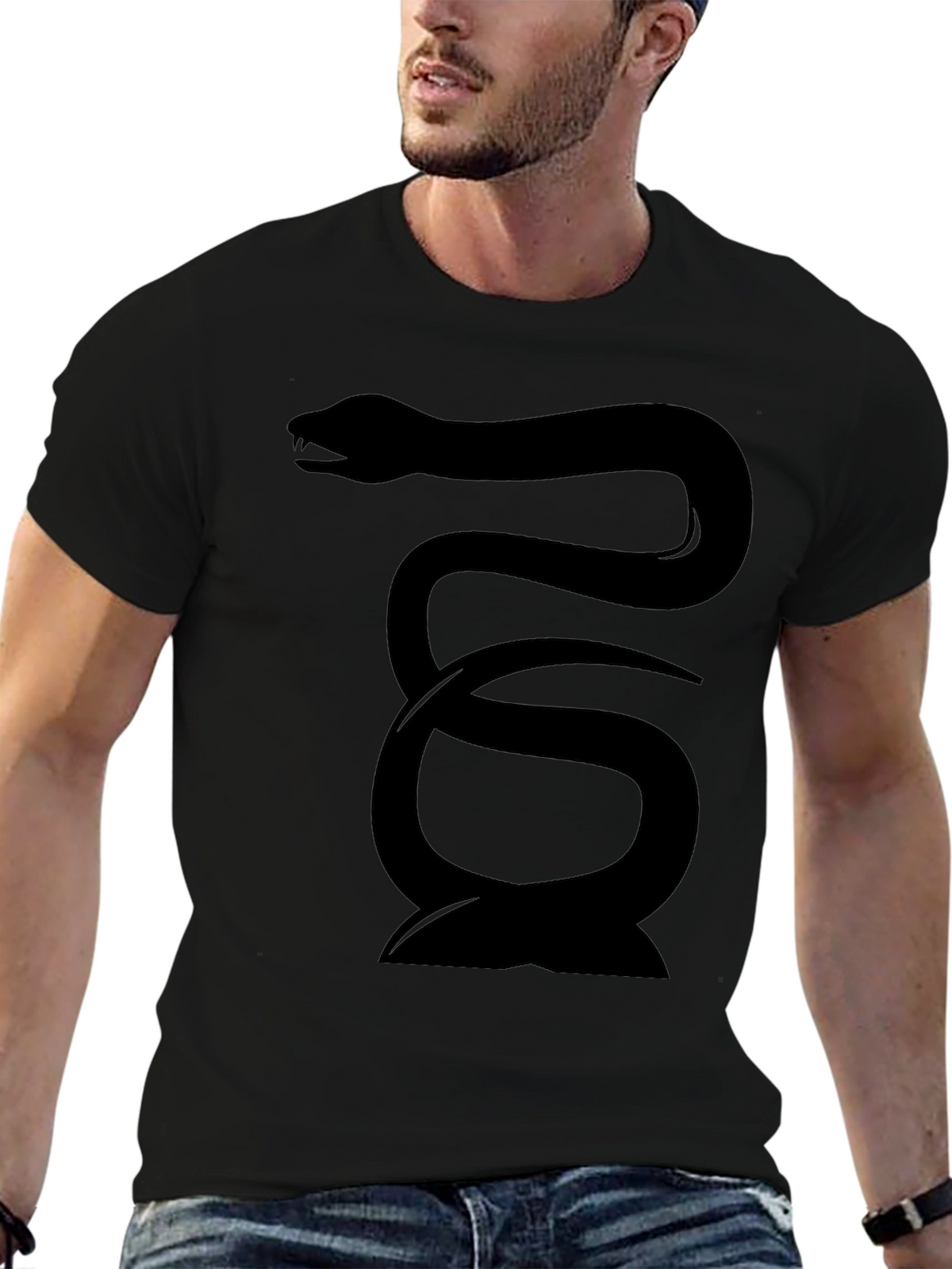 Black Snake Graphic Tee - Mens Fashion