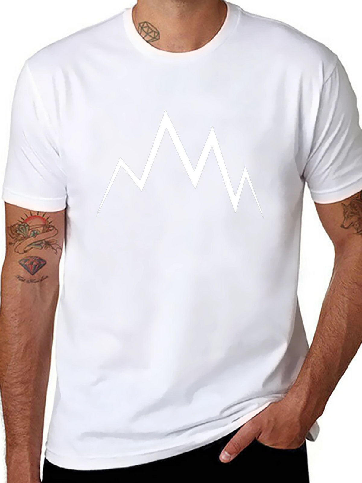 Minimalist Mountain Peak T-Shirt - Black