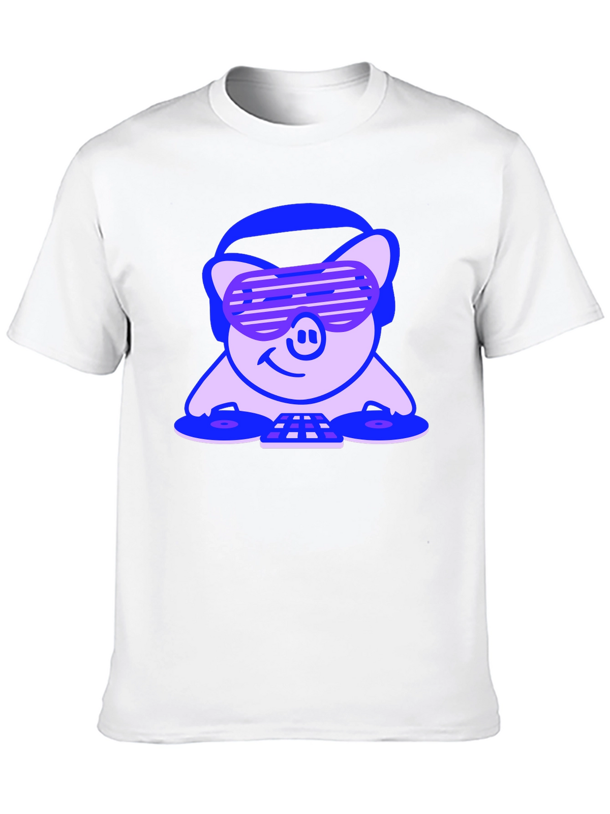 DJ Pig Graphic Tee - Black Cotton T-Shirt