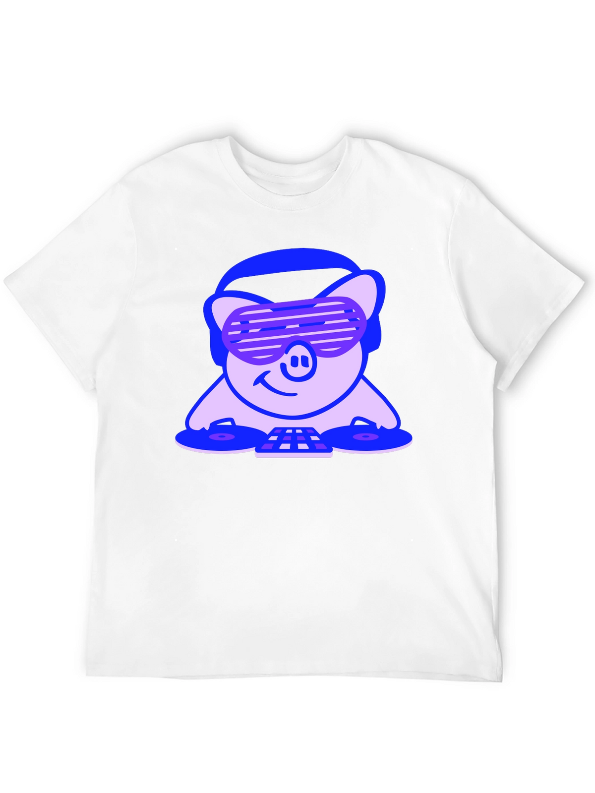 DJ Pig Graphic Tee - Black Cotton T-Shirt