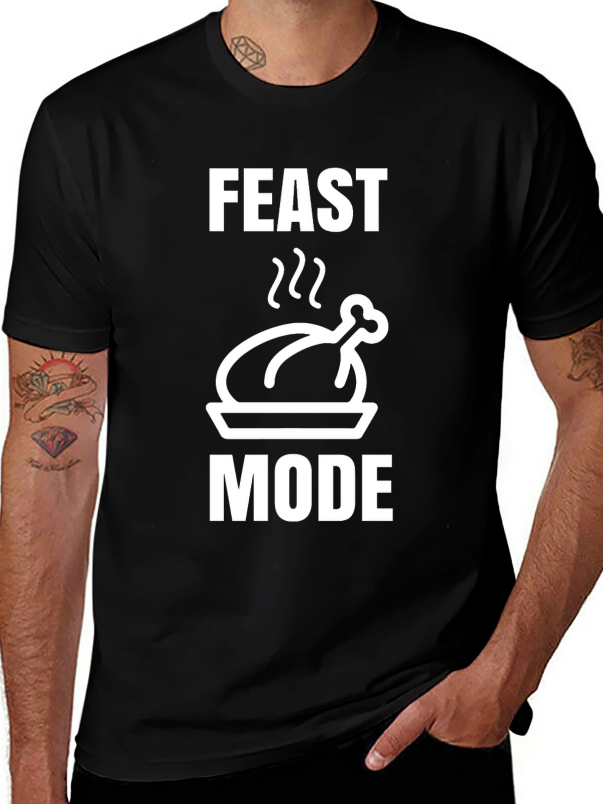 Feast Mode Black T-Shirt Turkey Graphic Holiday