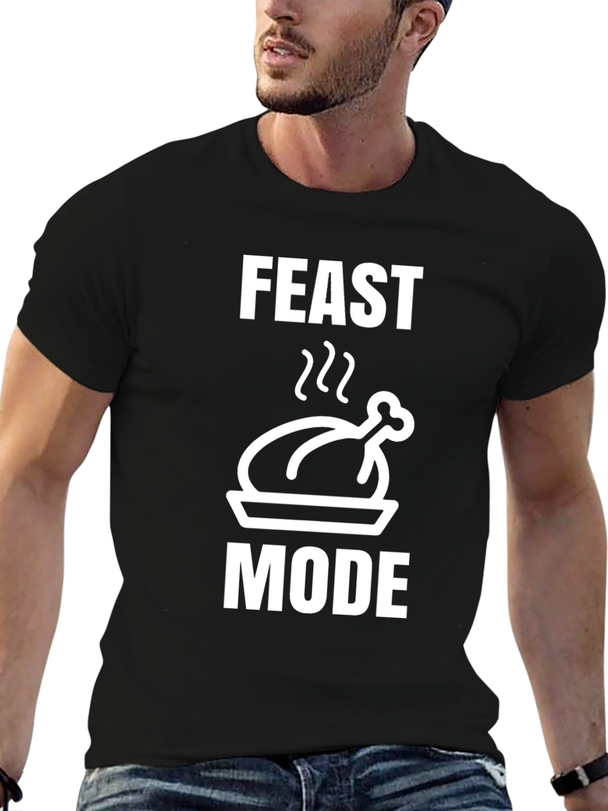 Feast Mode Black T-Shirt Turkey Graphic Holiday