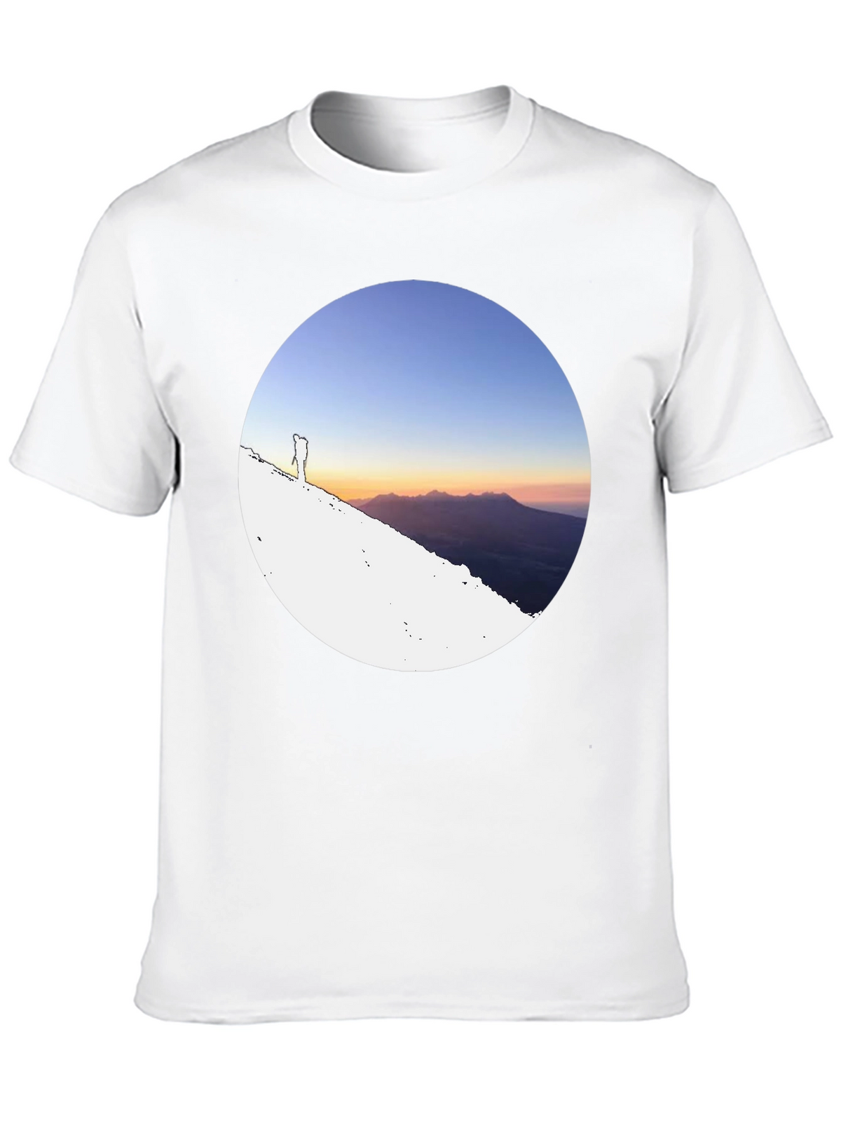 Mountain Sunset Graphic Tee - Black Crew Neck T-Shirt