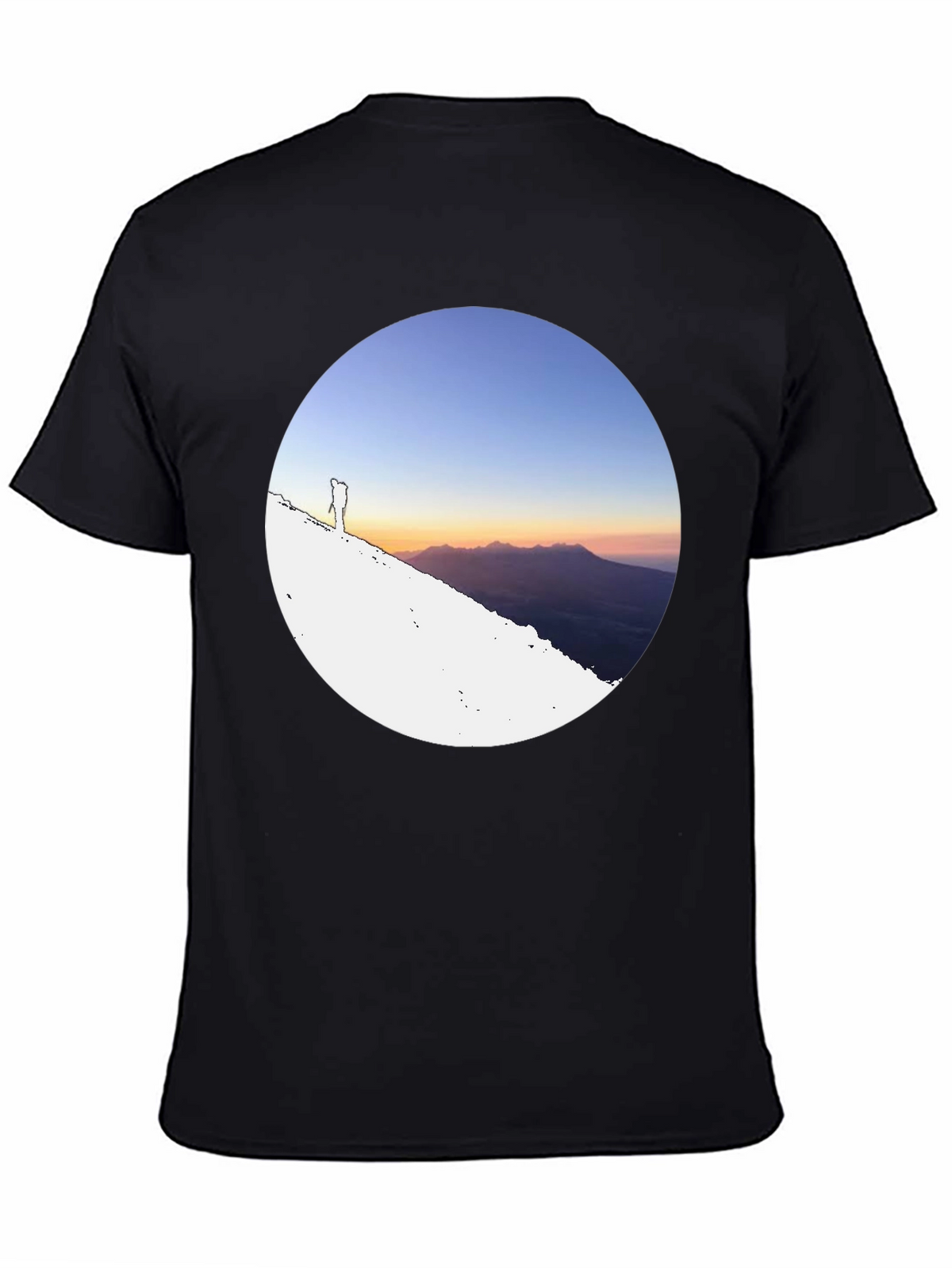 Mountain Sunset Graphic Tee - Black Crew Neck T-Shirt