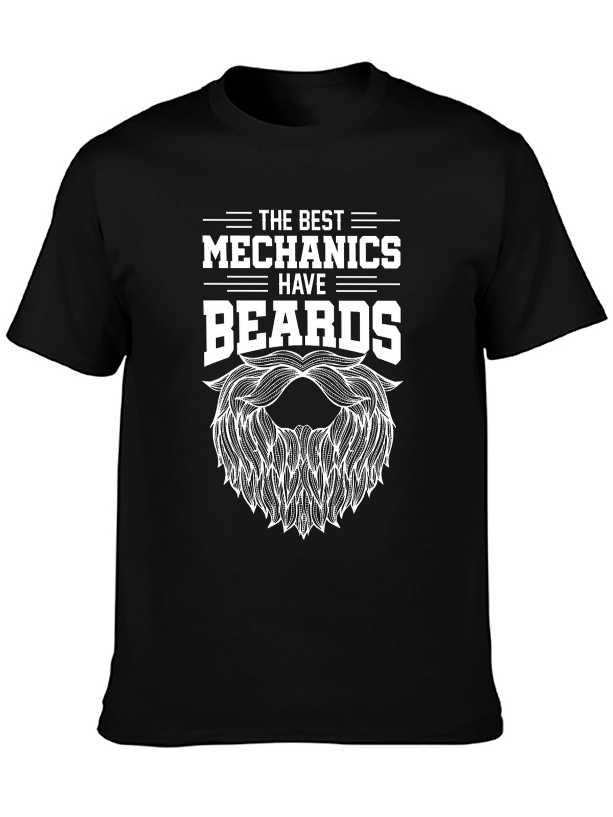 Mechanic Beard Graphic Tee - Black T-Shirt