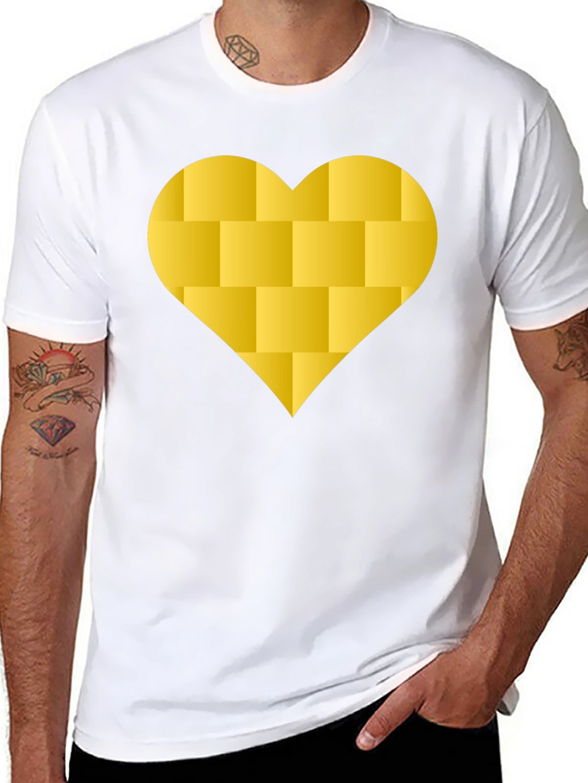 Brick Heart Graphic Tee - Modern Black T-Shirt