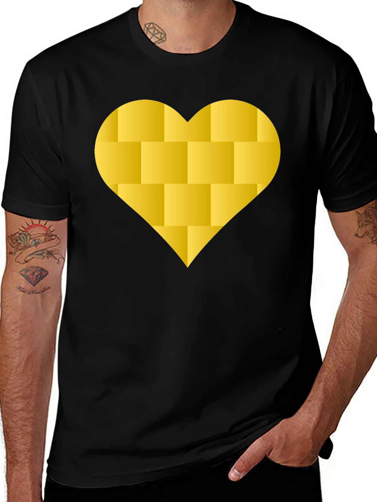Brick Heart Graphic Tee - Modern Black T-Shirt