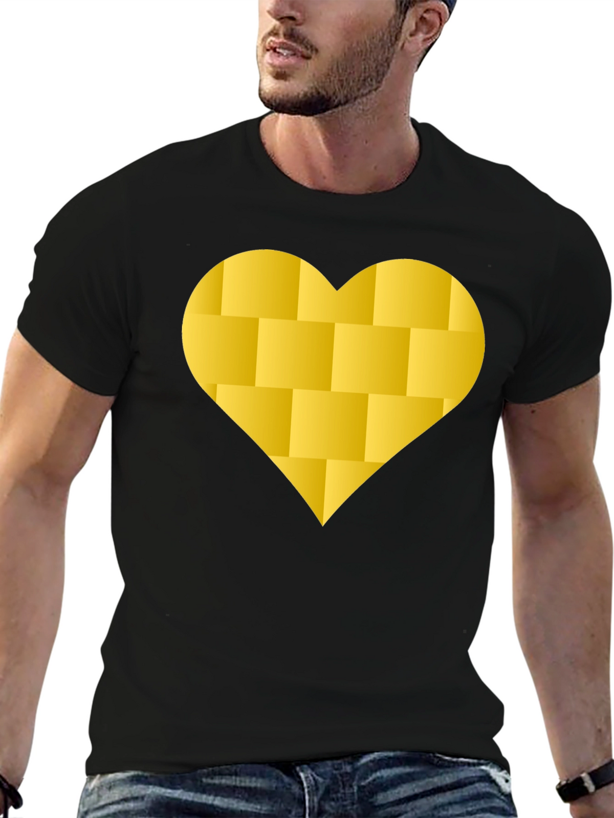 Brick Heart Graphic Tee - Modern Black T-Shirt